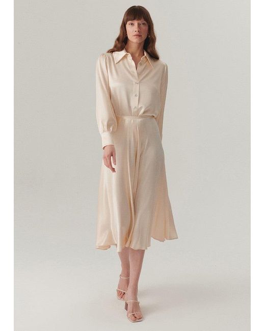 Exquise Natural Neutrals Regular Fit Satin Shirt
