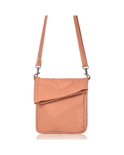 Owen Barry Pink Neutrals Leather Crossbody Bag Peach