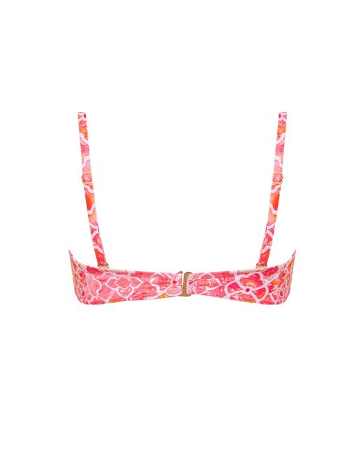 Sophia Alexia Pink Marble Mosaic Rio Twist Bikini Top