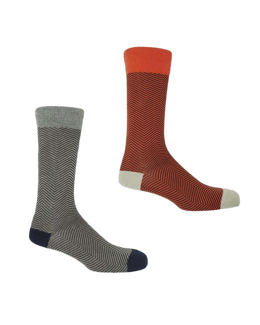 Peper Harow - Made in England Multicolor Lux Taylor Socks Two Pack for men