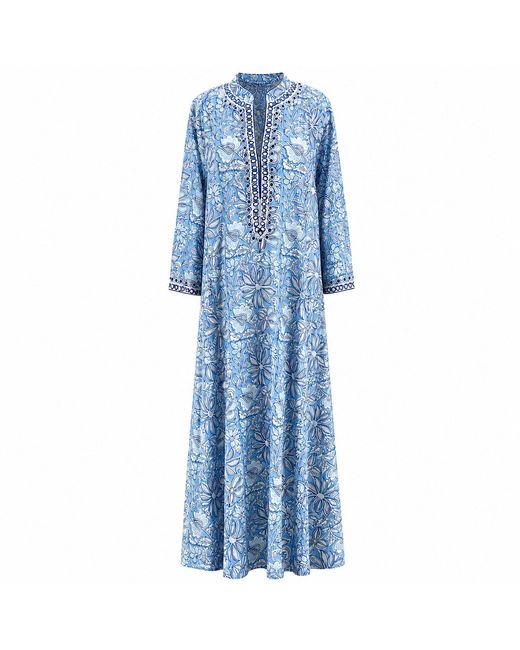 Kaminee Blue Light Hand Block Print Dress