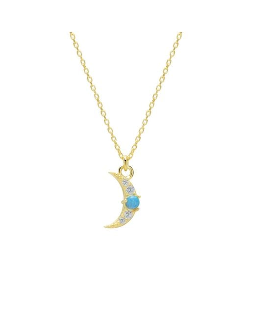Spero London Metallic Crescent New Moon Opal Sterling Necklace