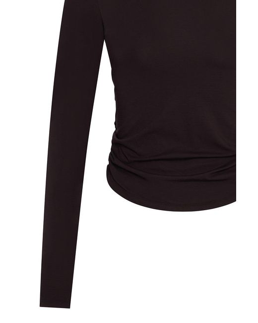 No'design Black Terra Side-Ruched Blouse