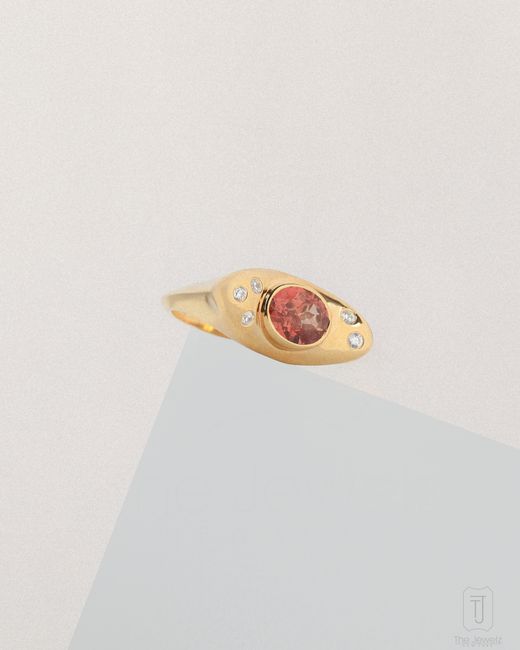 The Jewelz White Eraya Crimson Signet Ring Gift For Love