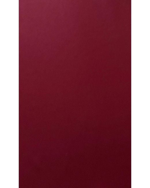 Moda Glam Red Jersey Draped Neck Gown- Cabernet