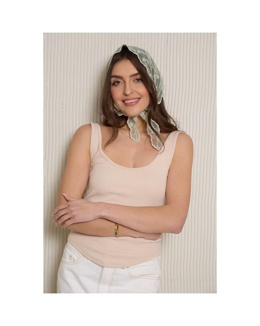 Saachi Green Embroidered Lace Sage Bandana