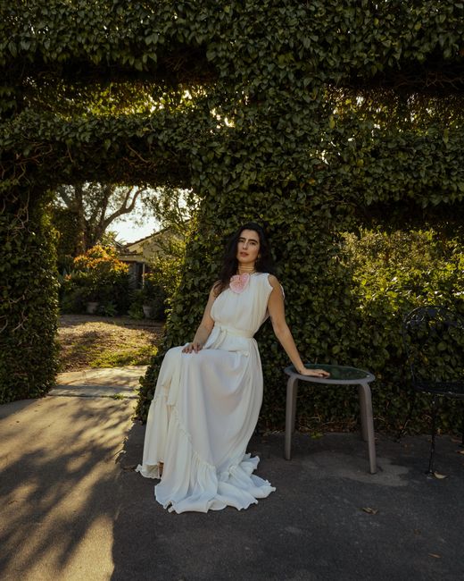 Jennafer Grace White Ivory Pleated One Shoulder Maxi Dress