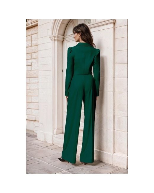 Angelika Jozefczyk Green Emerald High-Waisted Wide-Leg Trousers Sanremo