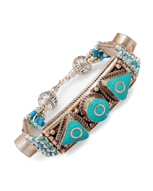 Ebru Jewelry Blue Nepal Design & Bohemian Bracelet