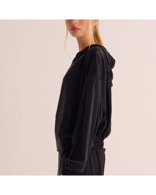 Mamu Dream Blue Washable Organic Stretch Silk Bomber Jacket