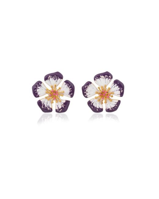 Milou Jewelry Purple Primrose Flower Earrings