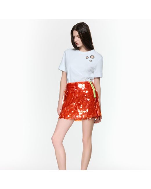 Mirimalist Red Mermaid Coral Mini Skirt