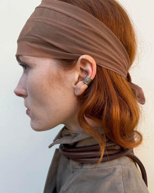 GYUNIA White Enoki Single Ear Cuff Bronze