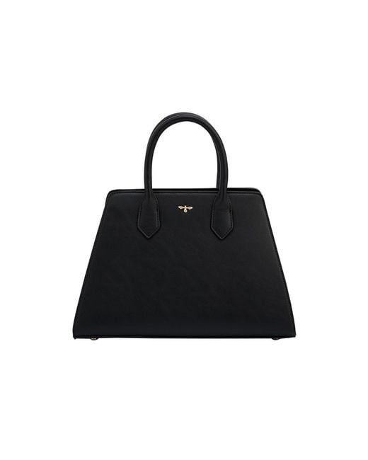 Fable England Black Grace Structured Tote Bag