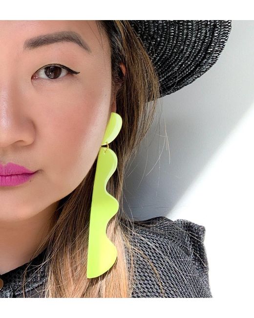 By Chavelli Yellow Xtra-Large Wiggle Earrings