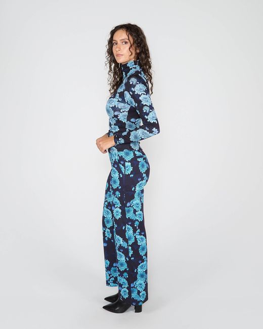 Lords of Harlech Blue Kate Serious Floral Turtleneck