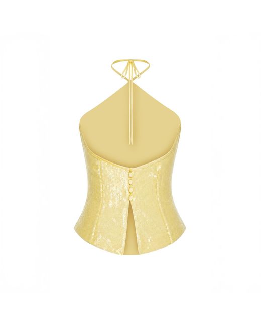 Herfetch Yellow Sequined Sunset Top