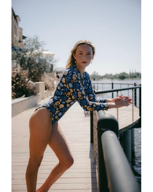 Plivati Blue Lana Zip Long Sleeve Swimsuit — Čiovo