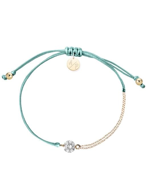 Adriana Pappas Designs Metallic Cz Solitaire Bracelet On Colored Cord