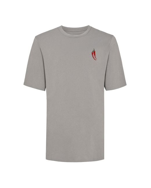 INGMARSON Gray Chilli Embroidered Organic Cotton T-Shirt