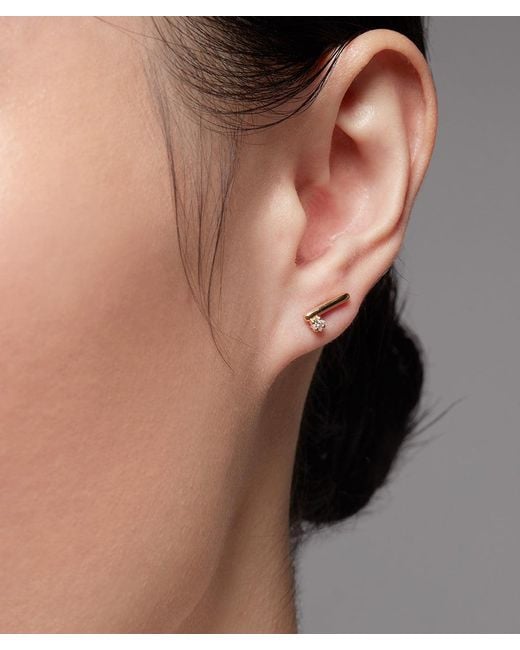 Onia Metallic Diamond Bar Studs