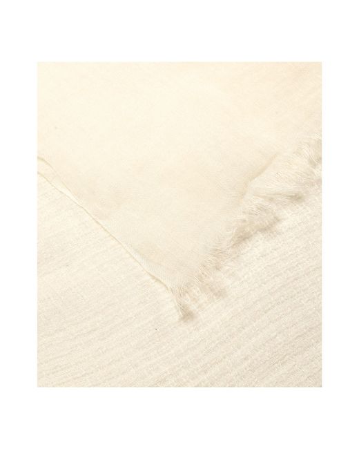 Heritagemoda White Handmade Cream Linen Scarf for men
