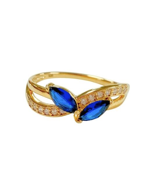 Belinda Jewelz Blue Sapphire Crossover Ring