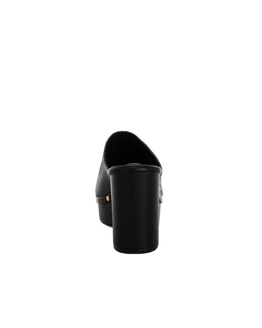 Rag & Co Black Benji Recycled Leather Clogs