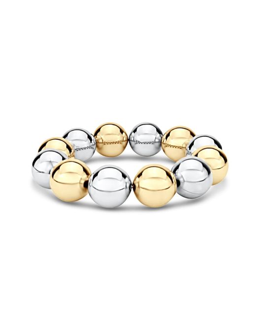 SHYMI Metallic Oversized Statement Ball Bracelet- Silver & Gold