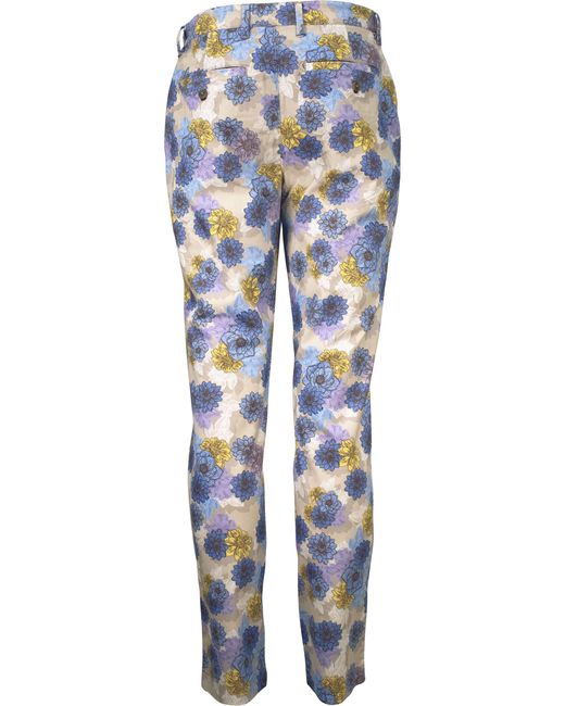 Lords of Harlech Blue Jack Snap Floral Pant for men