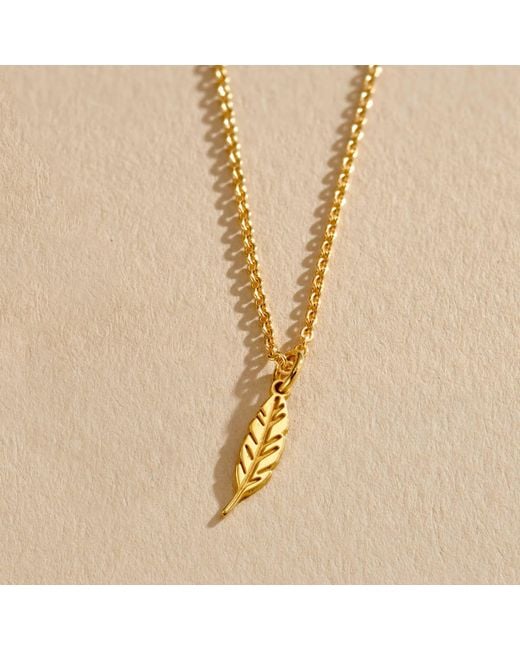 Posh Totty Designs Metallic Dinky Feather Charm Necklace