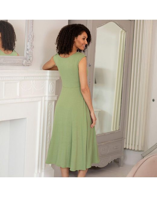 Alie Street London Green Luna Midi Dress With Pockets