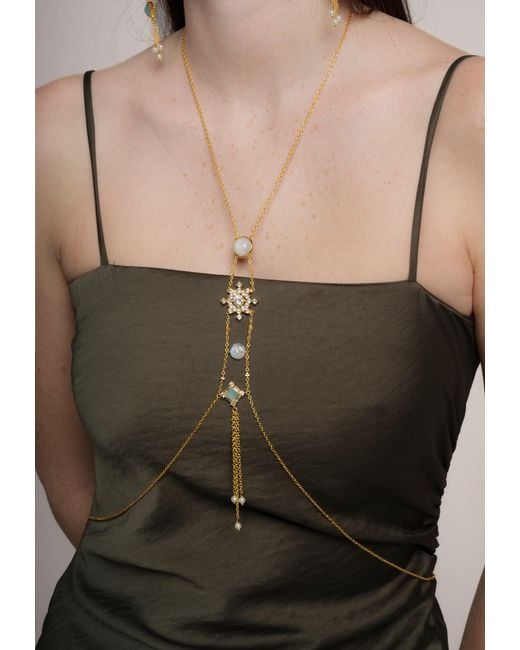 Lavani Jewels White Galatea Moonstone Body Chain
