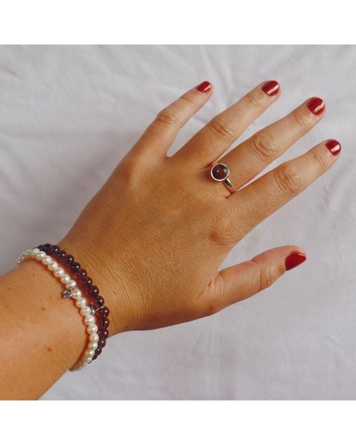FV Jewellery White La Stèle And Tiger's Eye Circle Ring
