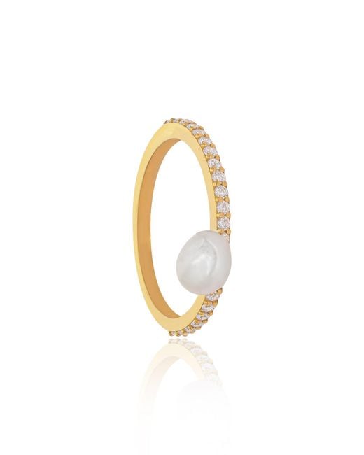 The Jewelz Metallic Pearl Deco Ring