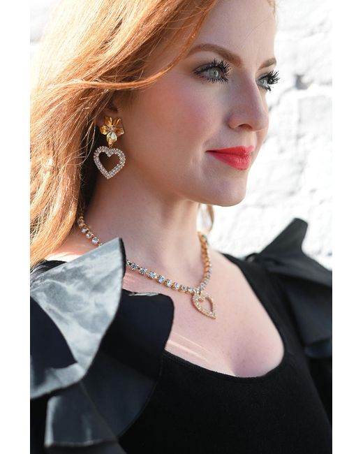 The Pink Reef Metallic Neutrals Glam Heart Necklace