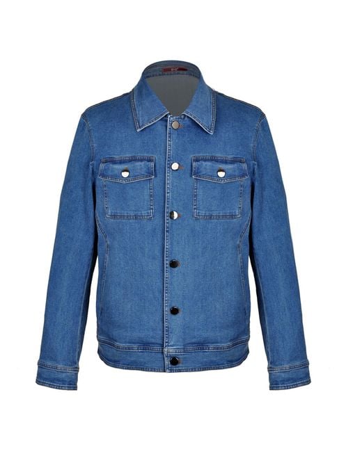 DAVID WEJ Blue Vanguard Stretch Denim Jacket for men