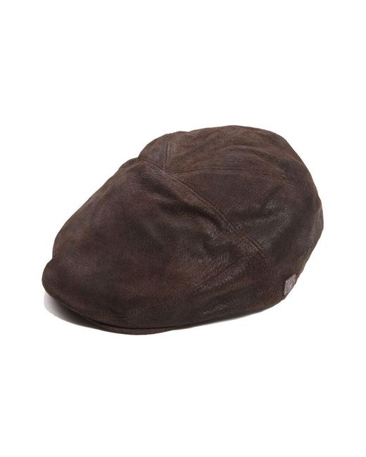 Dasmarca Hats Brown Alex Suede Leather Cap For for men