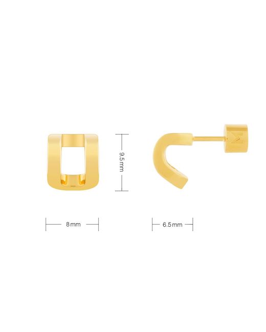 Meulien Metallic Curved Rectangle Stud Earrings
