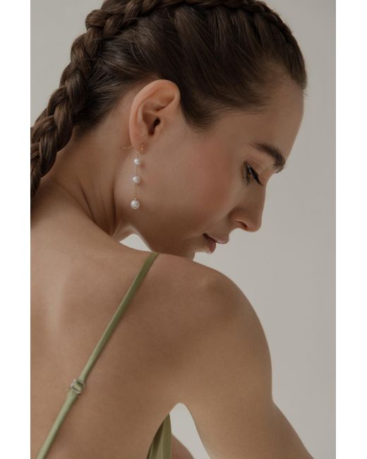 Chiara Tedeschi Jewellery White Capri Hook Earrings