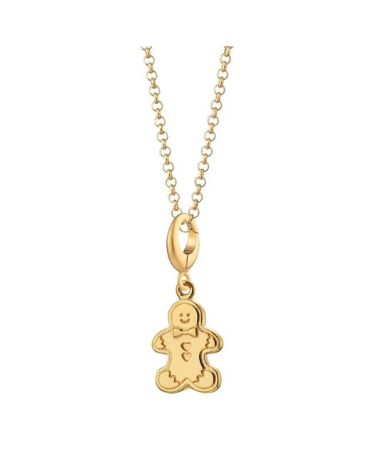 Lily Charmed Metallic Plated Gingerbread Biscuit Charm Necklace