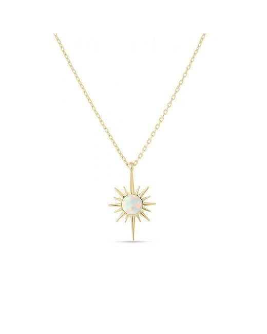 Spero London Metallic Opal Northernstar Sterling Pendant Necklace