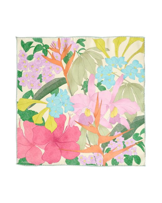 Lost Pattern Green Cartagena Silk Pocket Square