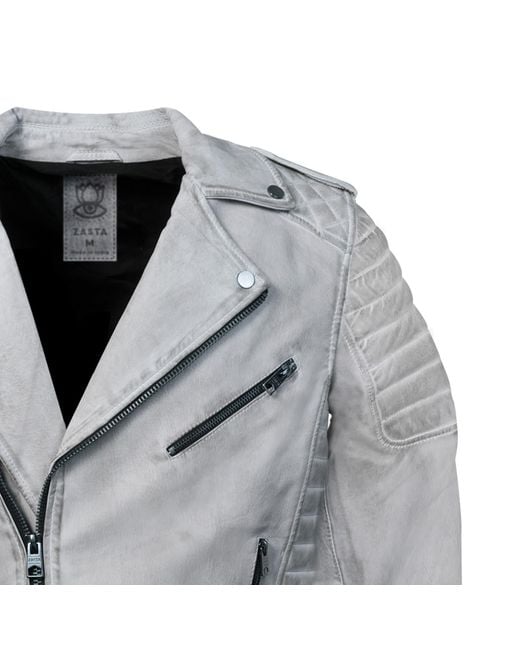 Zasta Studio Gray Motorcycle- Biker Jacket for men