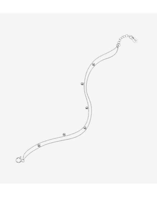 Uchi and Soto Metallic Enso 925 Layered Chain Bracelet