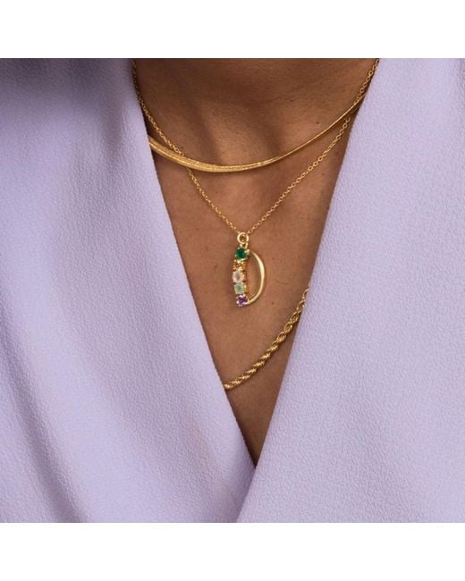 Lavani Jewels Metallic Multicolored Initial D Necklace