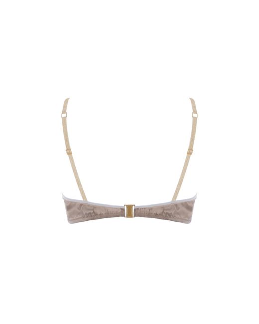 SAETA Paris White Cotton Lace & Silk Bra