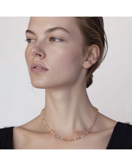Bombyx House Metallic Pastel Multi-Gem Heishi Necklace