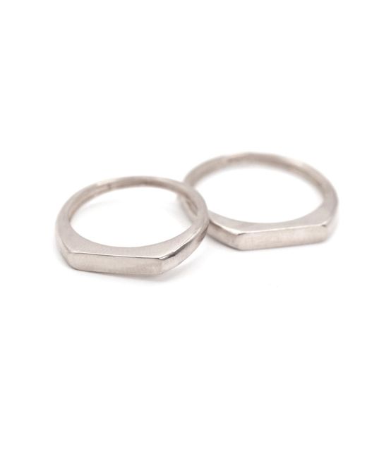 VicStoneNYC Fine Jewelry White Timeless Signet Bar Ring for men