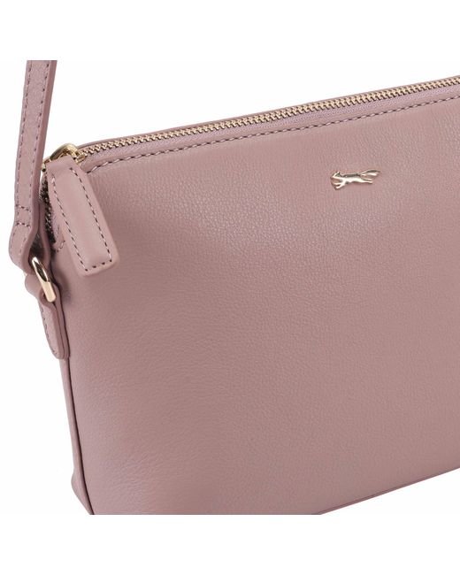 Paul Costelloe Pink Lenya Leather Crossbody Bag